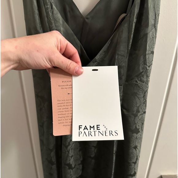 Fame and Partners green Women's Long Dress Size 12 - Picture 4 of 6